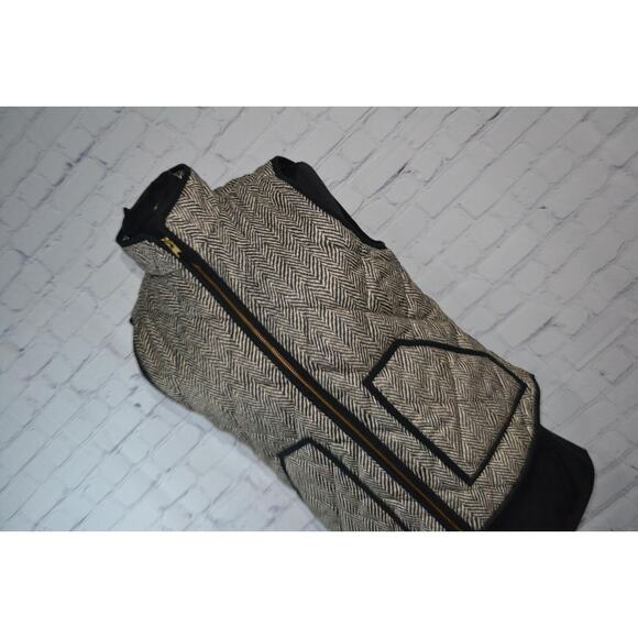 47851-a JCrew Quilted Jacket Vest Womens Sze Small Green Herringbone - Picture 2 of 7